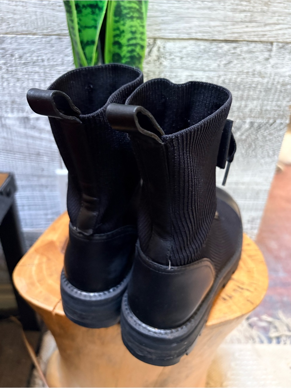 Kate Spade | "Winton" Lug Chunky Knit Lace-Up Combat Boots - Women's 6.5B, Black - Picture 3 of 16